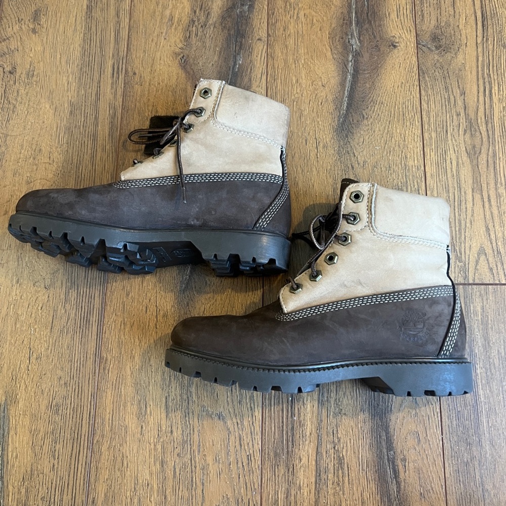 Timberland Two Tone Brown Waterproof Boots Size 7M